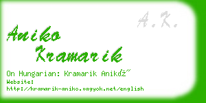 aniko kramarik business card